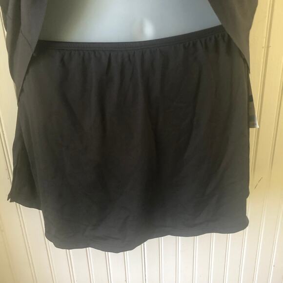 COCO REEF CONTOURS Retail $152 Black Bandeau Tankini (12/36D) Skirt (M) 2 PC - Picture 4 of 8